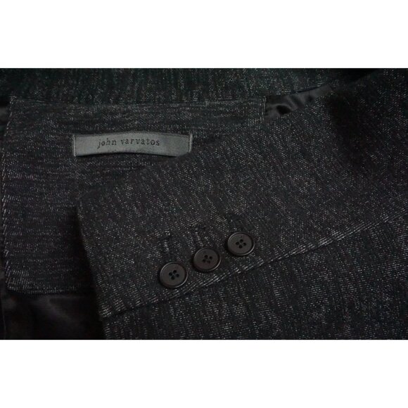 John Varvatos Black Heathered Cotton Blend Sport Coat Jacket Sz M Brand New